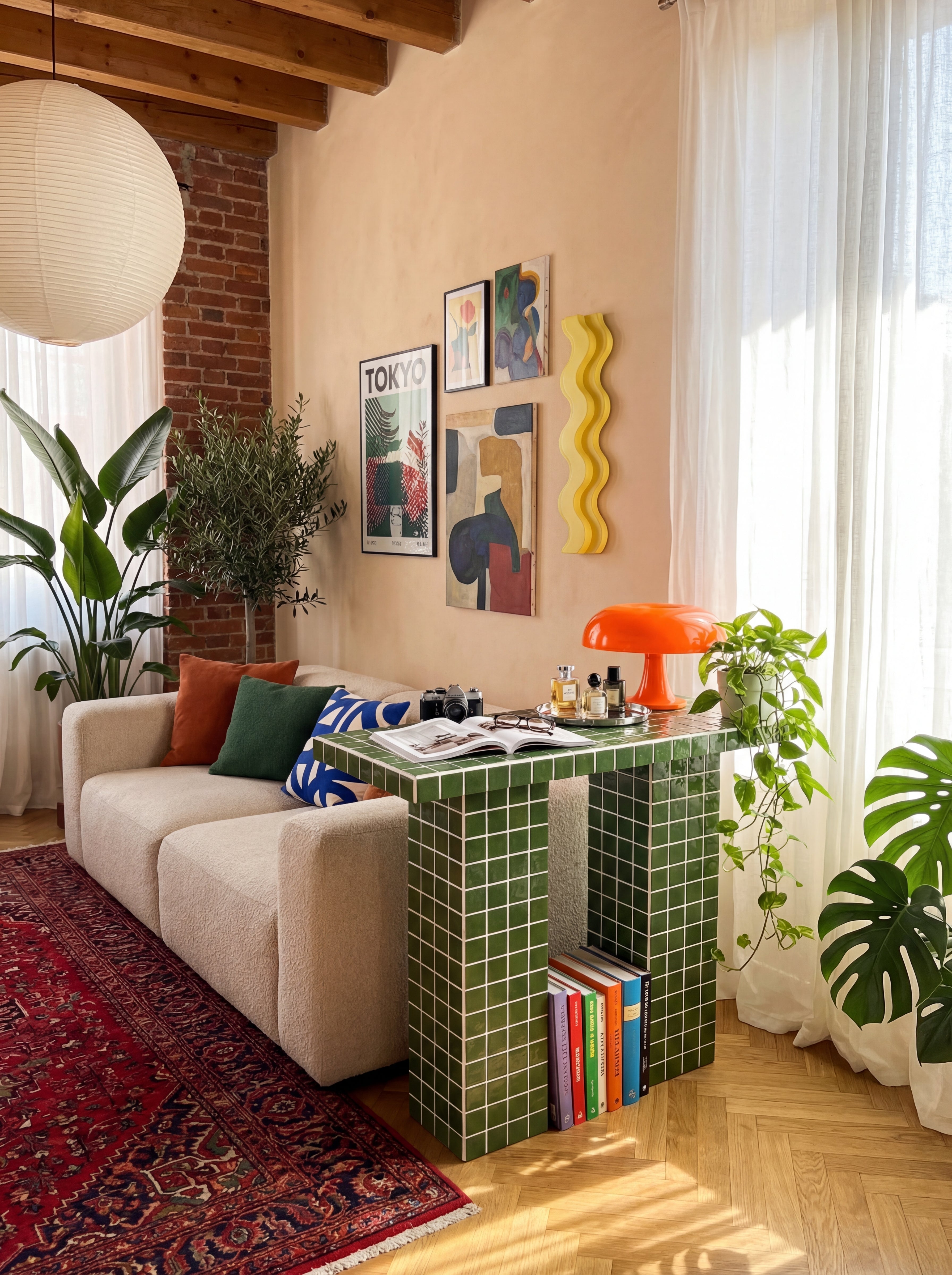 Console Dresser with Shelves