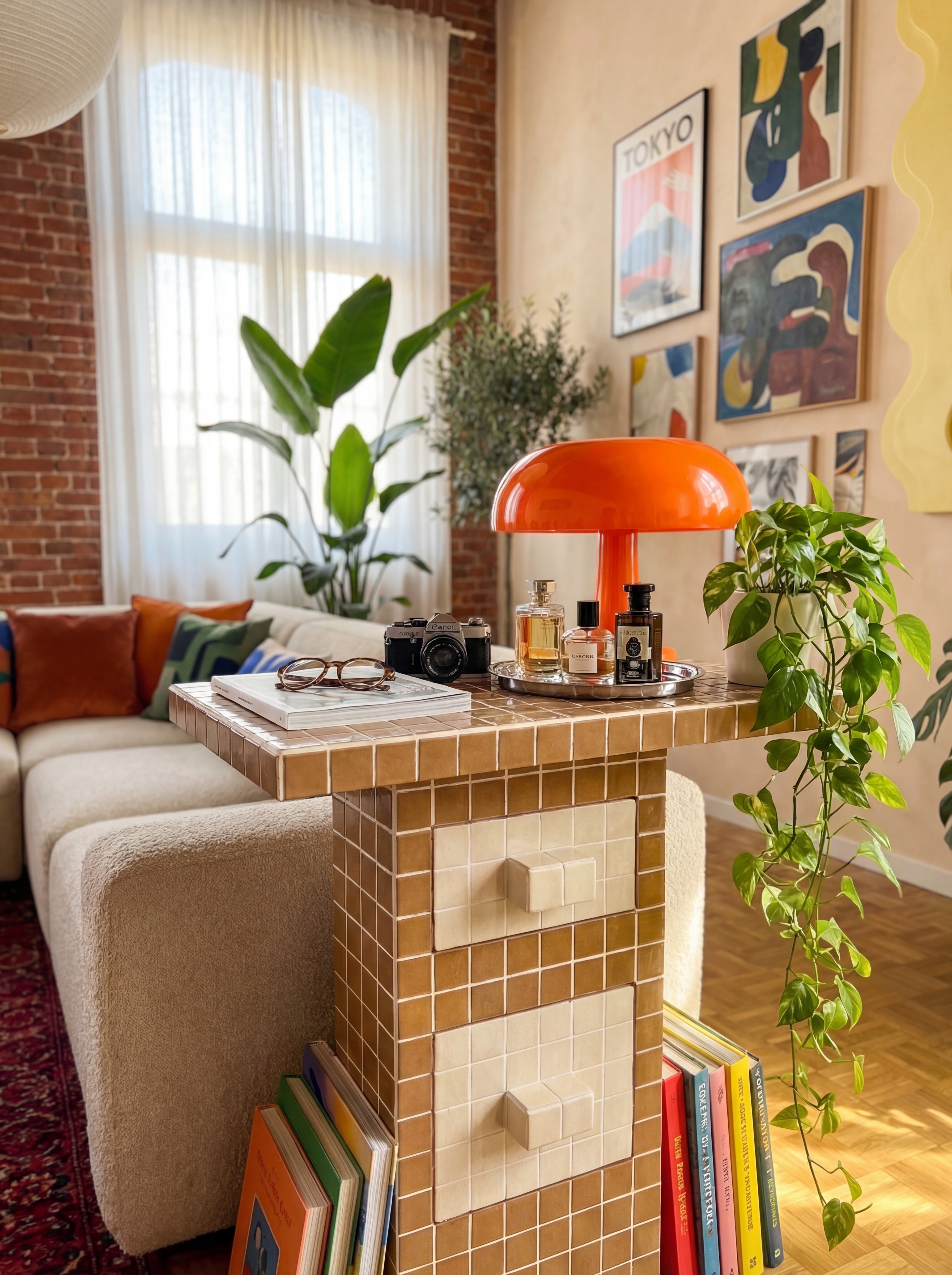 Console Dresser with Shelves