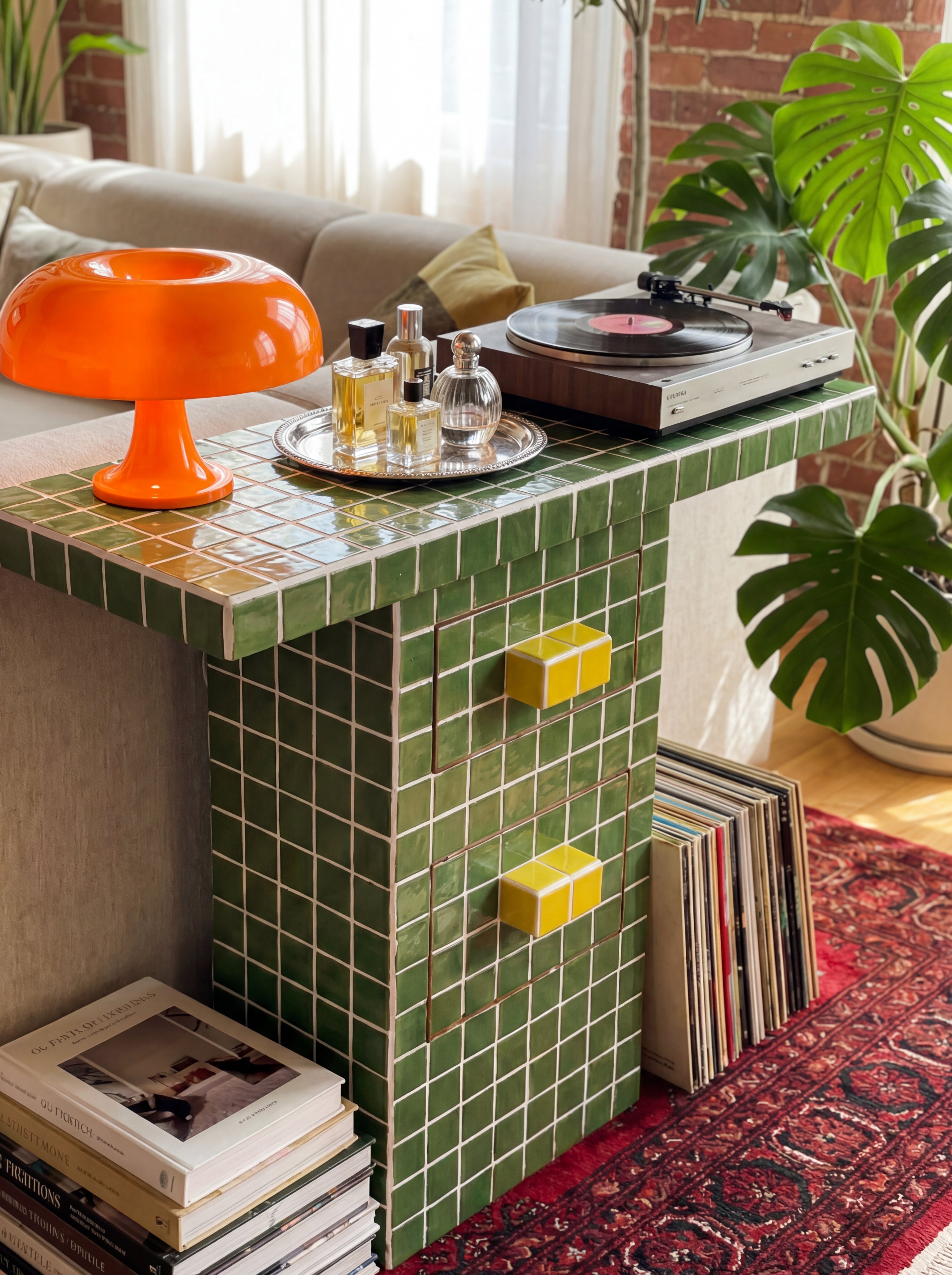 Console Dresser with Shelves