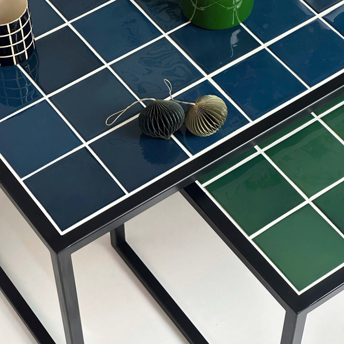 Retro-Mid Twin 2'li Orta Sehpa Grid Design