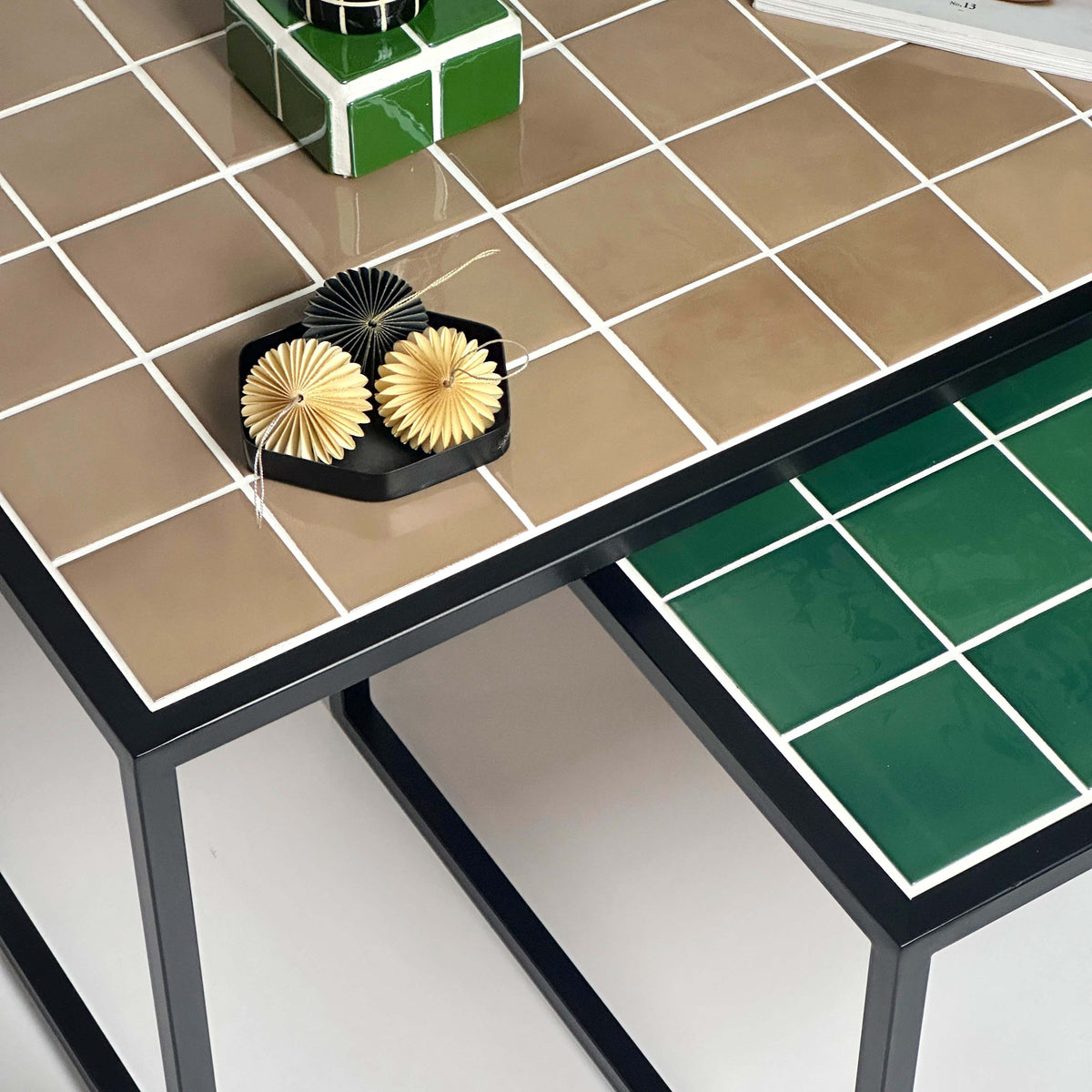 Retro-Mid Twin 2'li Orta Sehpa Grid Design